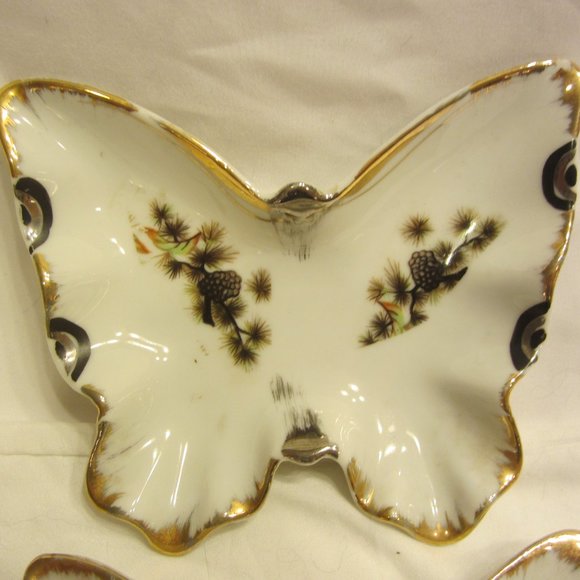VTG 60'S SET OF 3 BUTTERFLY NESTING DISHES - Picture 2 of 8